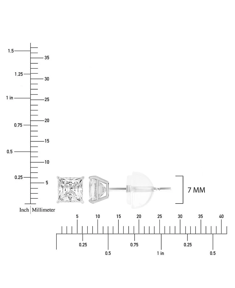 Macy's White Swarovski Zirconia Solitaire Earrings in 14k White Gold
