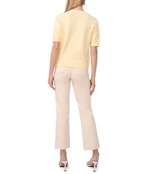 Vince Camuto Women's Short-Sleeve Floral Applique Sweater