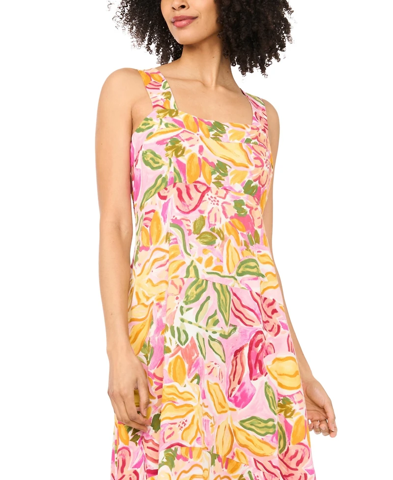 Vince Camuto Women's Smocked Back Square Neck Maxi Dress