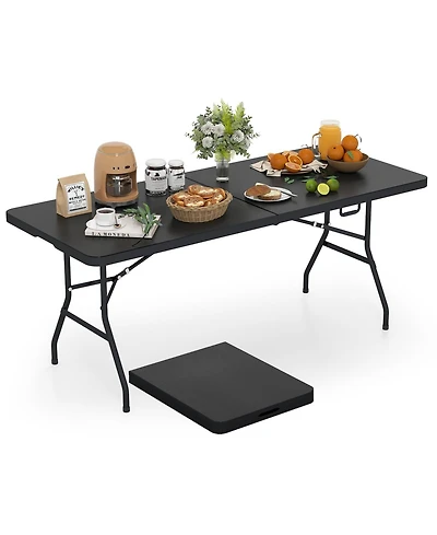 Mecale Portable Folding Camping Table with Carry Handle, Picnic Outdoor Table