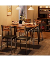 gaomon Dining Table Set for 4, Small Square Table and Chairs, 5 Piece Kitchen and Dining Set for Compact Spaces