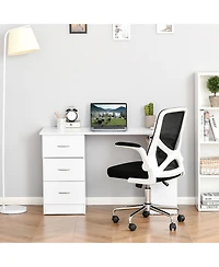 Homcom 47" Modern Computer Desk Writing Table w/ Bookcase Combo Storage Shelf