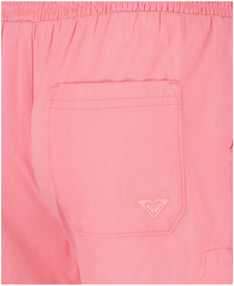 Roxy Girls' 7-16 Smocked Elastic Waist Twill Shorts