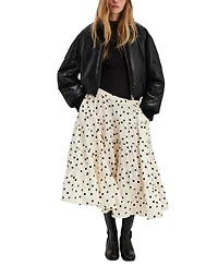 Free People Women's Full Swing Printed Tiered Midi Skirt