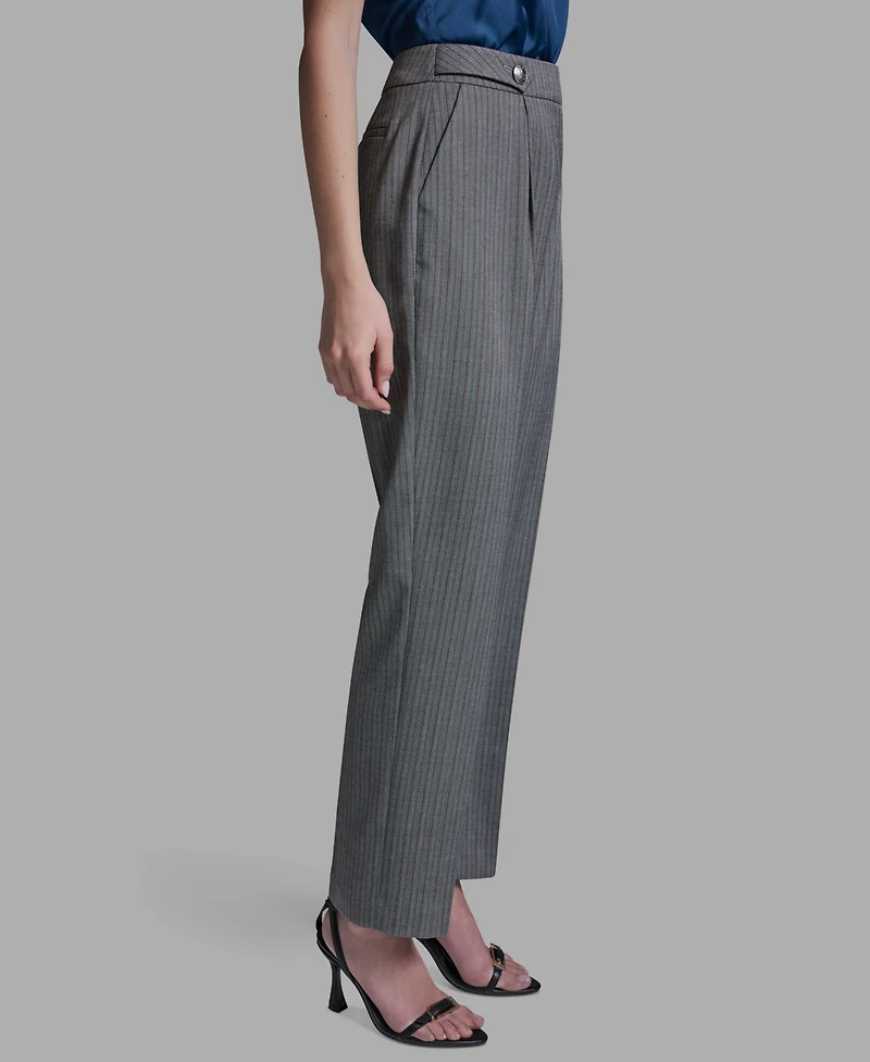 Bcbg Women's High Rise Pinstripe Wide Leg Pants