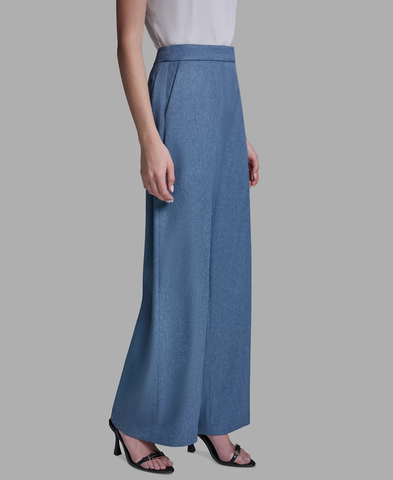 Bcbg Women's High Rise Denim Wide Leg Pants