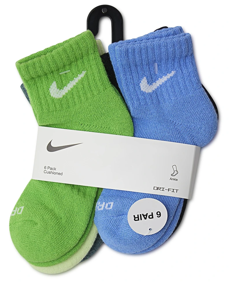 Nike Boys' 5-7 Swoosh Logo Ankle Socks, 6-Pack