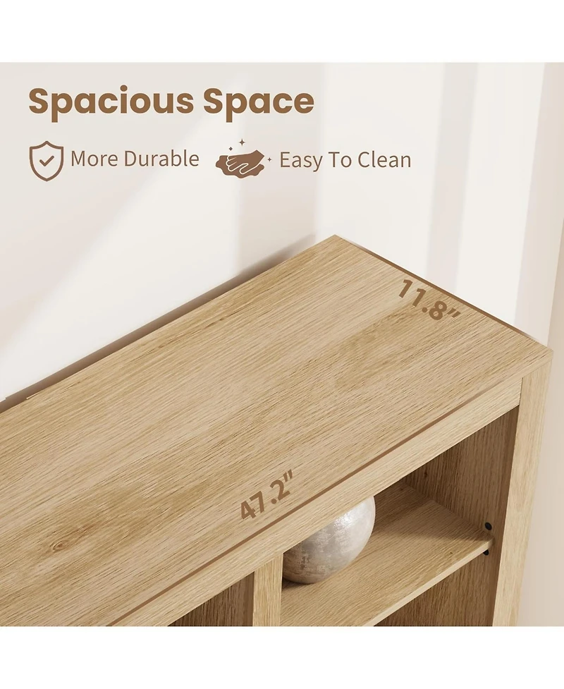 gaomon 72" Farmhouse Floor Standing Bookcase, Bookshelf with 4 Drawers, Freestanding Display Storage Shelves for Bedrooms.