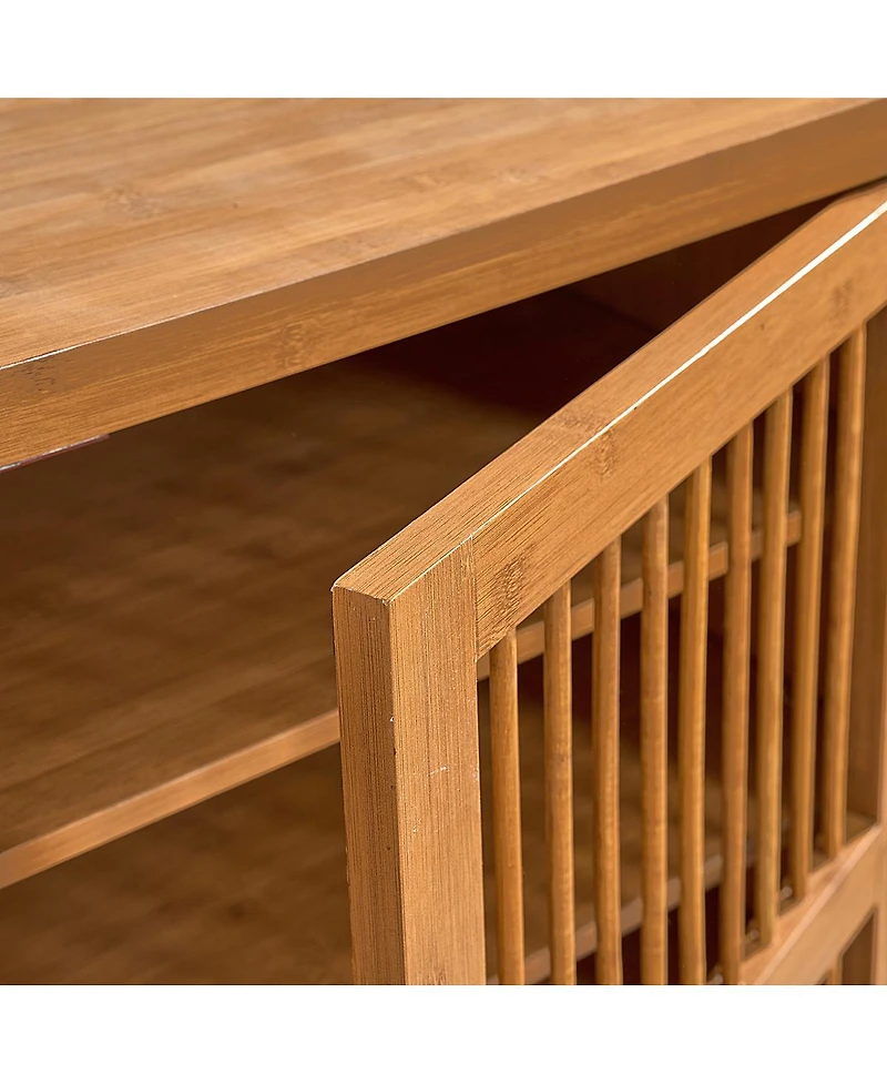 Streamdale Furniture Shoe Cabinet with Shutter Doors, 6-Tier Entryway Wooden Modern Rack Organizer, Walnut