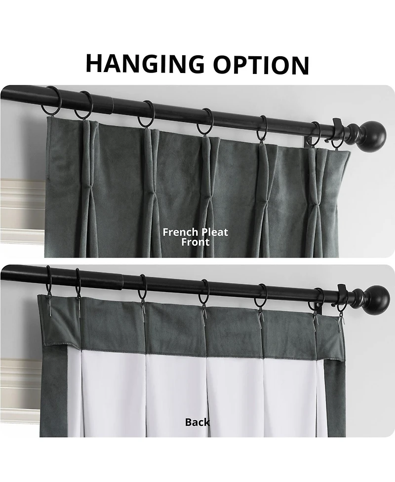 Half Price Drapes French Pleat Signature Velvet Blackout Curtain