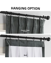 Half Price Drapes French Pleat Signature Velvet Blackout Curtain