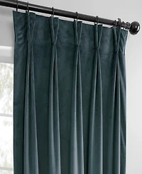 Half Price Drapes French Pleat Heritage Plush Velvet Room Darkening Curtain