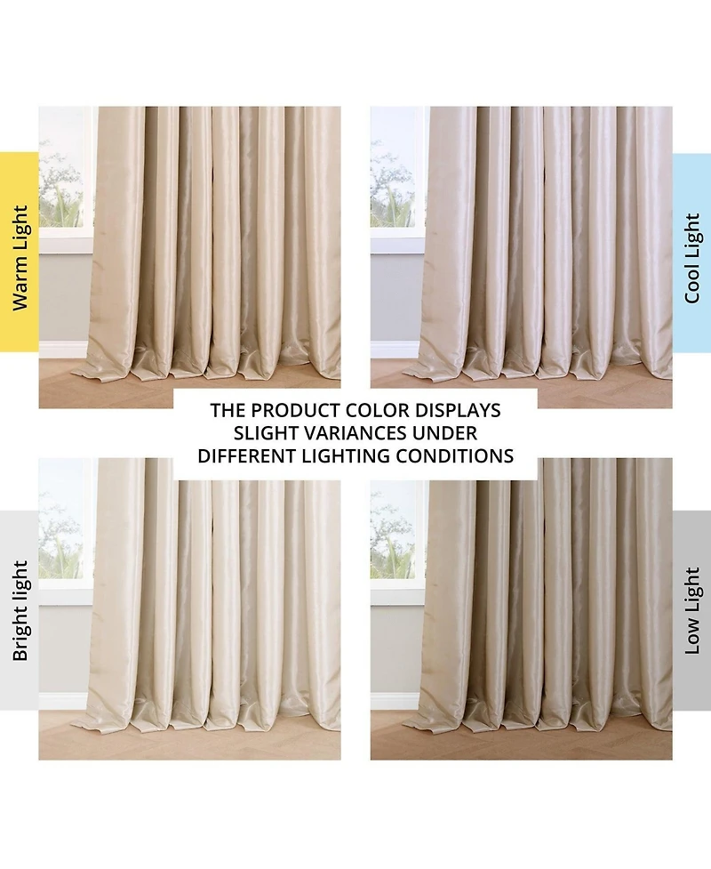 Half Price Drapes French Pleat Faux Silk Taffeta Blackout Curtain