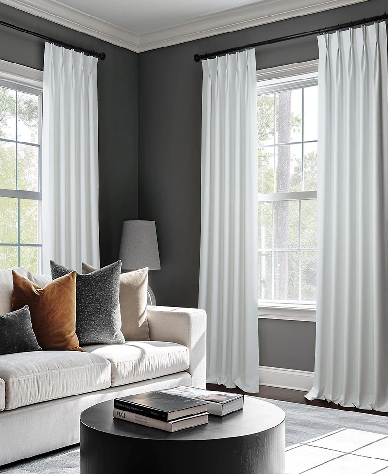 Half Price Drapes French Pleat Performance Linen Hotel Blackout Curtain