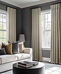 Half Price Drapes French Pleat Performance Linen Hotel Blackout Curtain