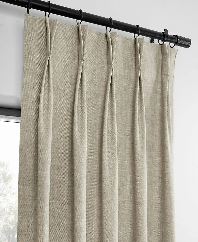 Half Price Drapes French Pleat Performance Linen Hotel Blackout Curtain