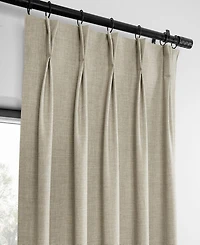 Half Price Drapes French Pleat Performance Linen Hotel Blackout Curtain