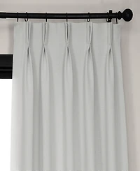 Half Price Drapes French Pleat Textured Faux Linen Room Darkening Curtain