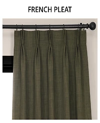 Half Price Drapes French Pleat Textured Faux Linen Room Darkening Curtain