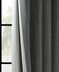 Half Price Drapes French Pleat Textured Faux Linen Room Darkening Curtain