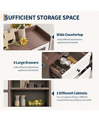 gaomon Sideboard Buffet Cabinet, 55" Kitchen Storage Cupboard with Drawer & Doors, Freestanding Pantry Tall Coffee Bar Table Adjust