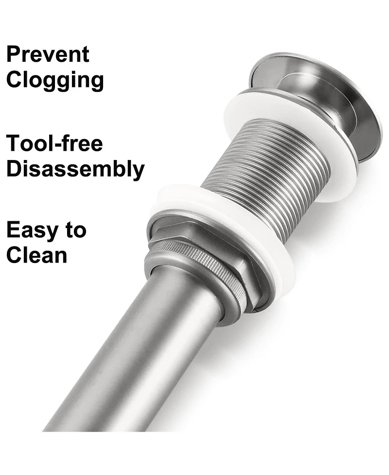 Rainsken 2 Pcs Bathroom Sink Drain without Overflow