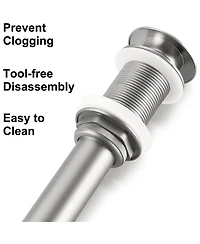 Rainsken 2 Pcs Bathroom Sink Drain without Overflow