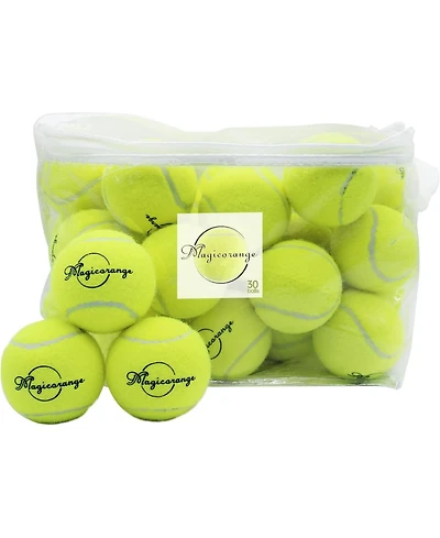 Pack of 30 Advanced Training Tennis Balls for Beginners Practice Balls with Durable Felt and Mesh Carrying Bag for All Court Play