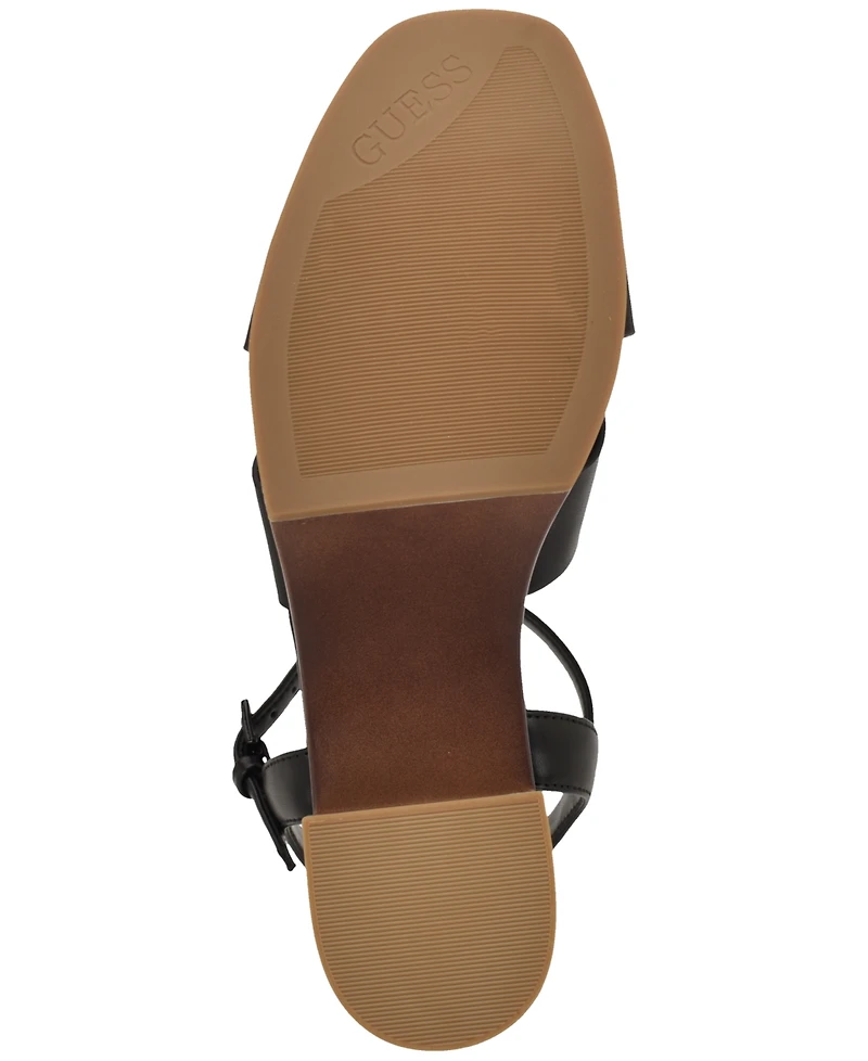 Guess Women's Qeelin Criss-Cross High Block Heel Platform Sandals