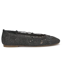 Lucky Brand Women's Tennyr Laced Criss-Cross Strap Raffia Ballet Flats