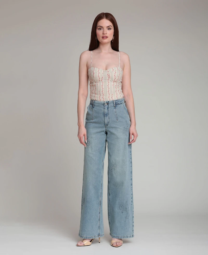 Avec Les Filles Women's Mid-Rise High Curve Jeans