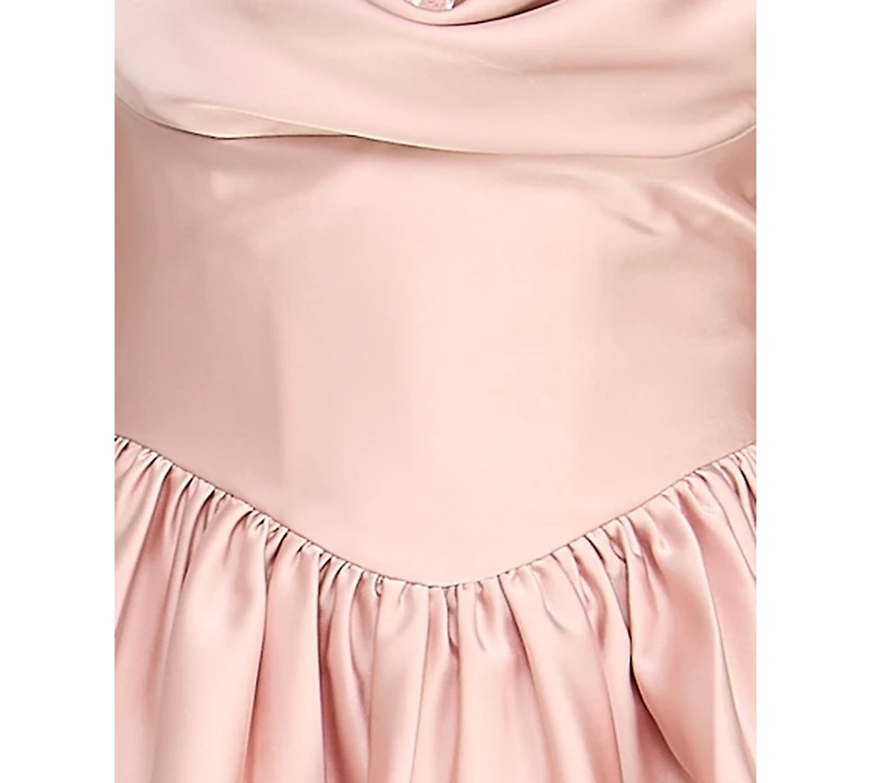 Seni & Cade Junior's Cowl Neck Short Dress