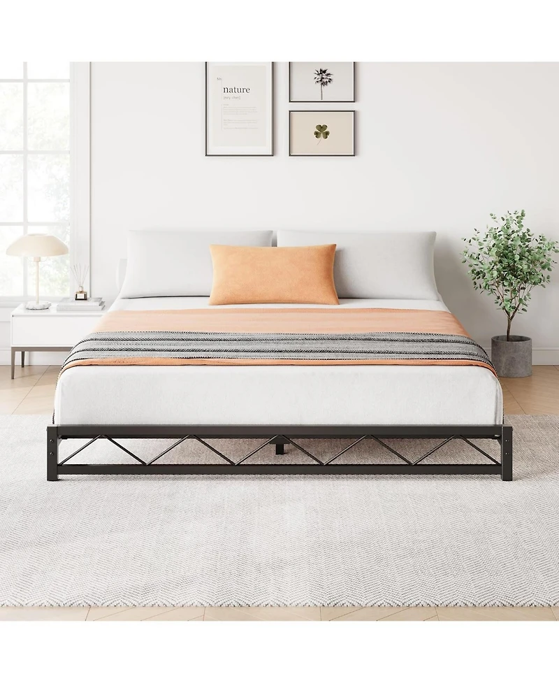 gaomon Bed Frame, Metal Low Platform Bed Frame, Size Bed Frame with Metal Slat Support, Mattress Foundation, Under Bed Storage