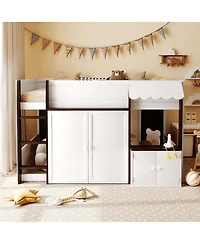 Streamdale Furniture Full Loft House Bed with Playhouse & Storage
