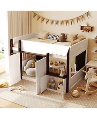 Streamdale Furniture Full Loft House Bed with Playhouse & Storage
