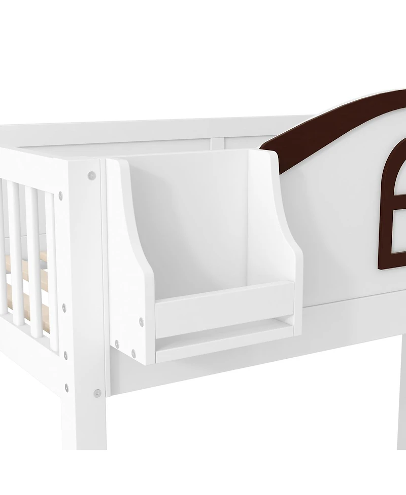 Streamdale Furniture Streamdale Twin over Full Bunk Bed w/Storage Stairs, Shelf, Slide, Wardrobe