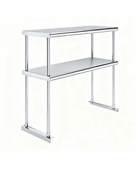 14" x 36" Double-Tier Stainless Steel Overshelf, 255 Lbs Capacity