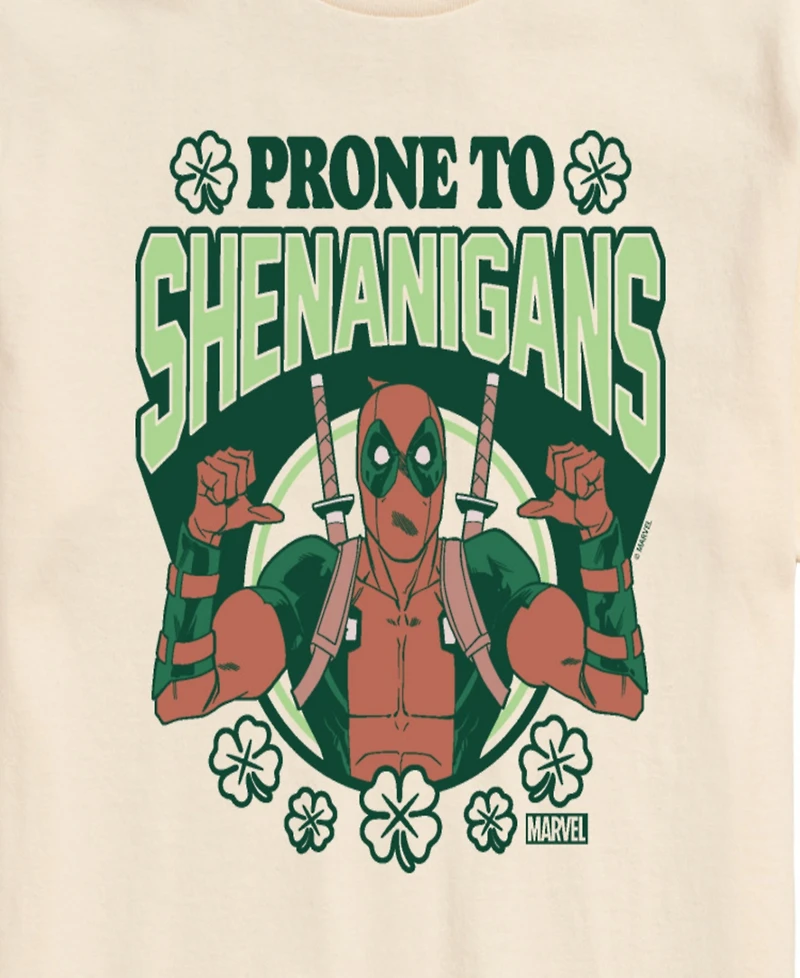 Airwaves Men's Deadpool Prone To Shenanigans Short-Sleeve Graphic T-Shirt