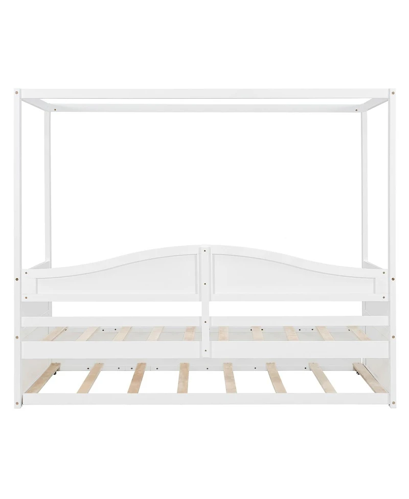 Streamdale Furniture Twin Size Canopy Day Bed with twin size Trundle