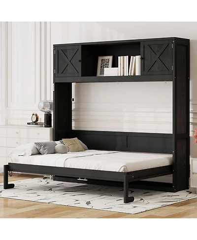 Streamdale Furniture Queen Size Murphy Bed with Storage Cabinets