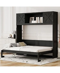 Streamdale Furniture Queen Size Murphy Bed with Storage Cabinets