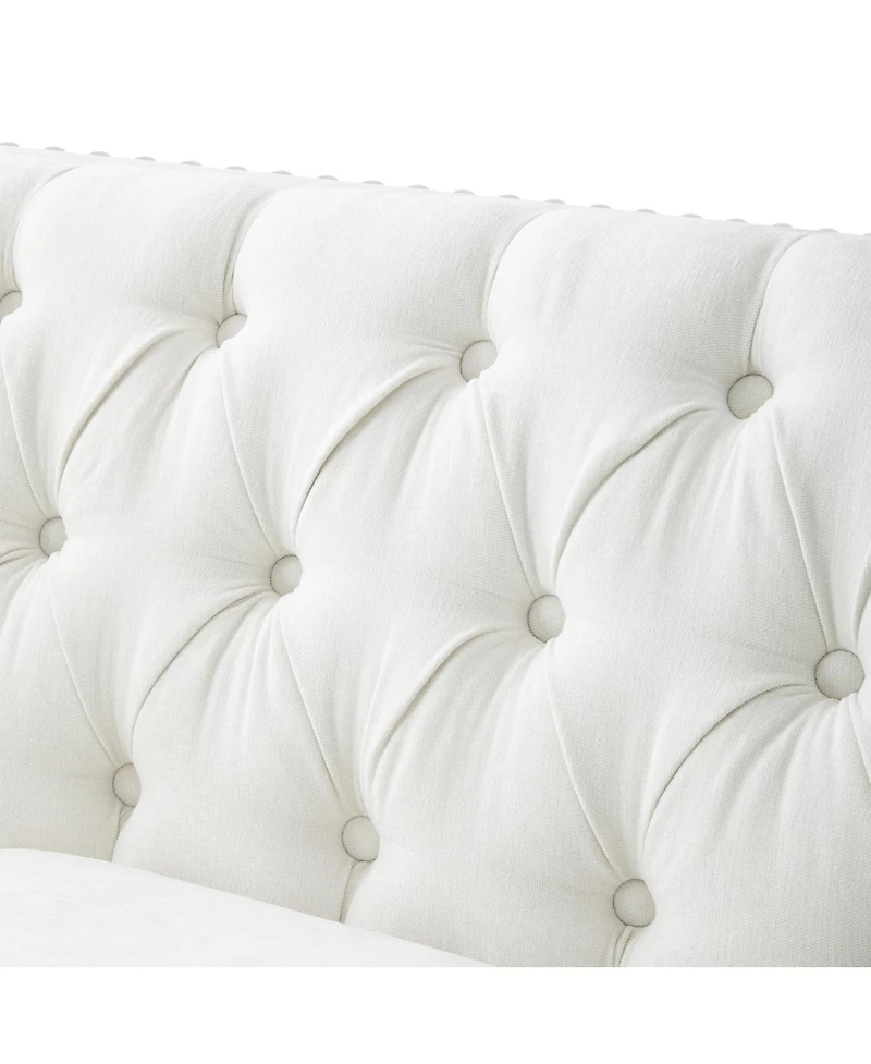 Streamdale Furniture Elegant Transitional 3-Seat Sofa with Flared Arms & Nailhead Trim