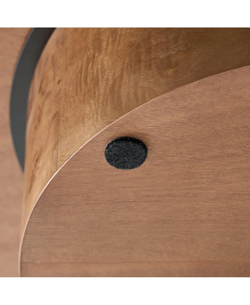 Streamdale Furniture Burl Wood Veneer Coffee Table with Sturdy Pedestal