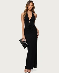 Edikted Women's Laretta Cowl Neck Backless Maxi Dress