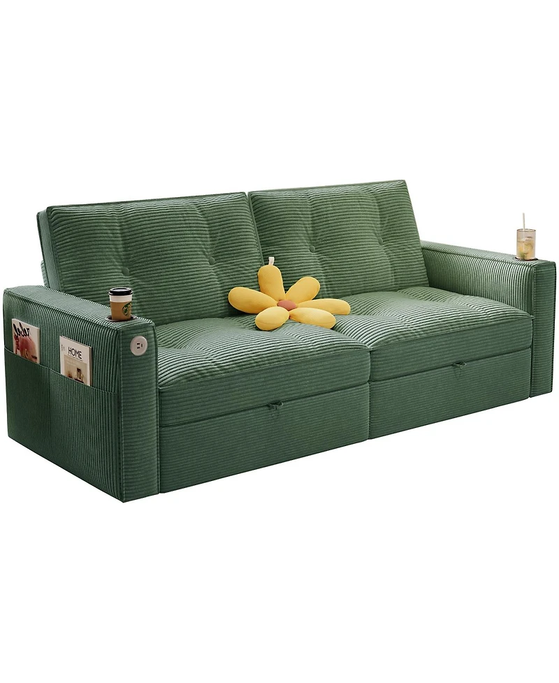 Streamdale Furniture 2-in-1 Corduroy Sofa Bed for Living Rooms, Bedrooms & Small Spaces