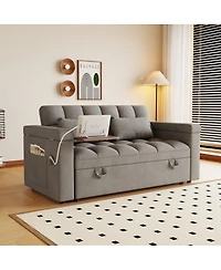 Streamdale Furniture 65-inch 3-in-1 foldable sofa bed with table, storage armrests