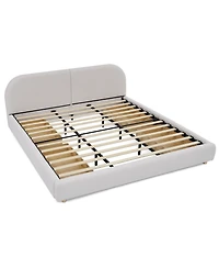 Streamdale Furniture King Size Upholstered Bed Frame - Minimalist Style, Curved Headboard, Drawer Storage