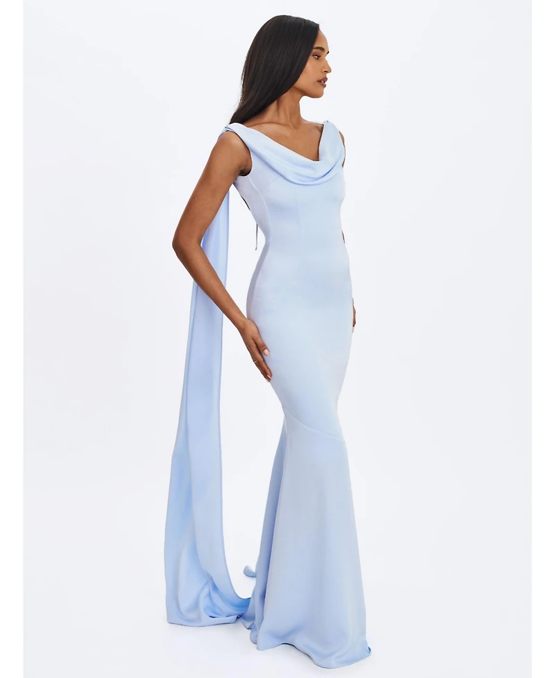 Miss Circle Women's Eira Cowl Scarf-Detail Mermaid Maxi Dress