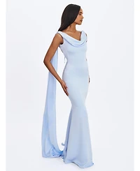 Miss Circle Women's Eira Cowl Scarf-Detail Mermaid Maxi Dress