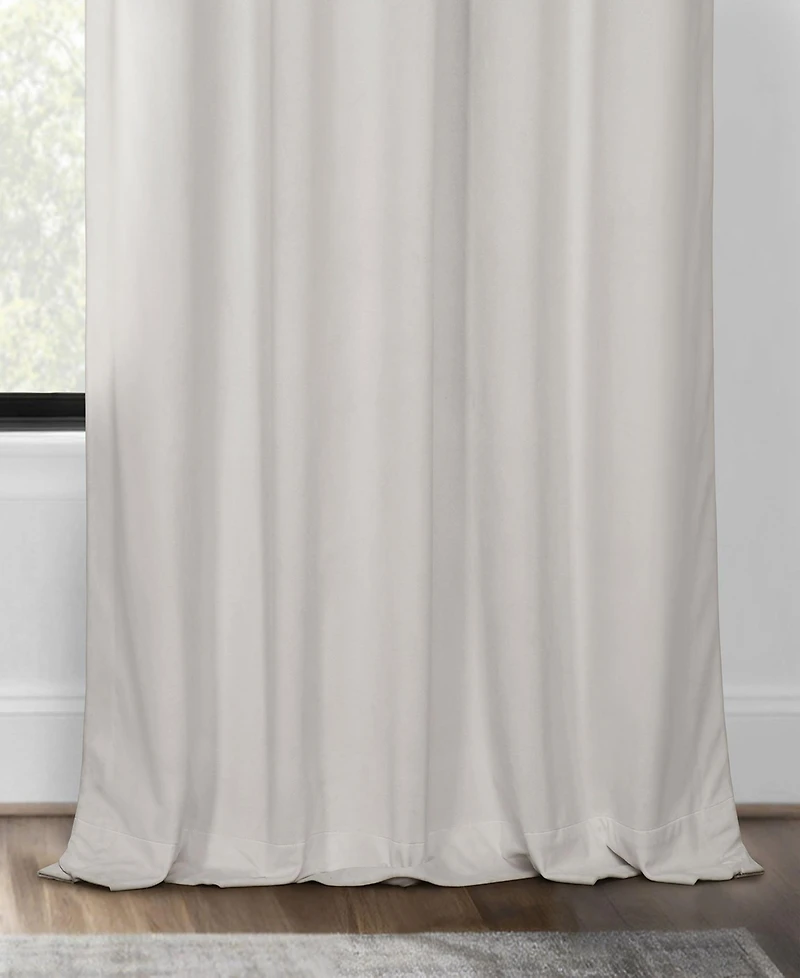 Half Price Drapes Porcelain White Grommet Signature Velvet Blackout Curtain